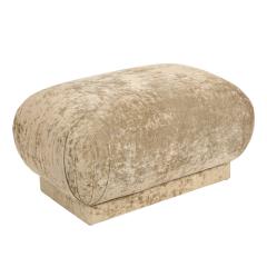 Rectangular Ottoman In Beige Chenille 1970s - 2088072