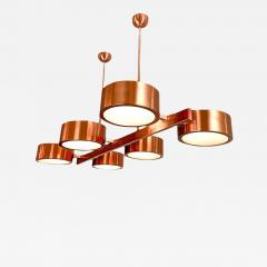 Rectangular Polished Copper Chandelier Italian Chandelier by SimoEng - 4446048