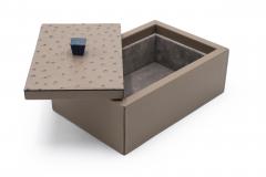 Rectangular Taupe Leather Box 10 - 3207558