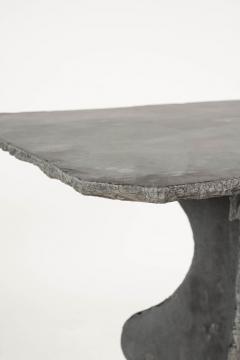 Rectangular Top Tall Antique Slate Table upon Beautifully Shaped Two Part Base - 3298068