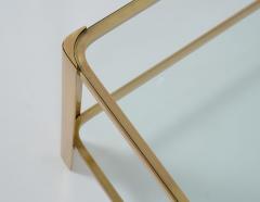 Rectangular Two Tier Coffee Table in Brass and Glass France 1970s - 4066142