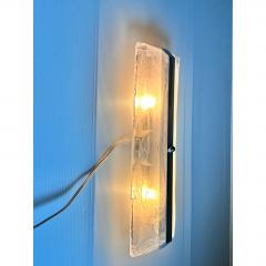 Rectangular Venied White Alabastro Murano Glass Chromed Wall Sconce A Pair - 4718823