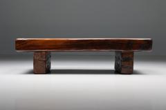 Rectangular Wabi Sabi Rustic Coffee Table 1950s - 2553704