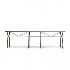 Rectangular White Marble Top Iron Base Table - 3298134