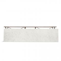 Rectangular White Marble Top Iron Base Table - 3298135