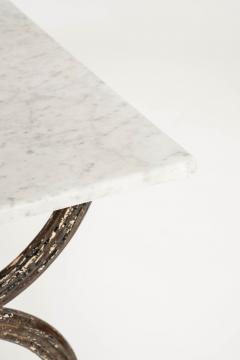 Rectangular White Marble Top Iron Base Table - 3298141