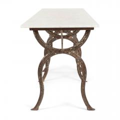 Rectangular White Marble Top Iron Base Table - 3298144