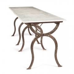 Rectangular White Marble Top Iron Base Table - 3298145