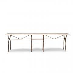 Rectangular White Marble Top Iron Base Table - 3298146
