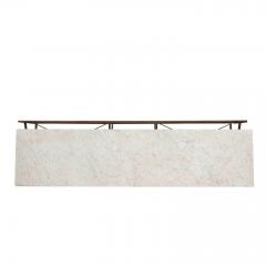 Rectangular White Marble Top Iron Base Table - 3298147