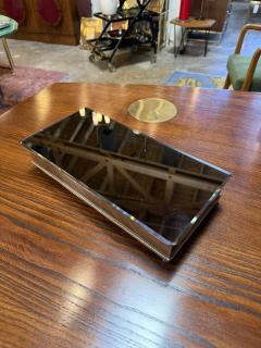 Rectangular Wood Box with Smoked Glass Lid - 4371635