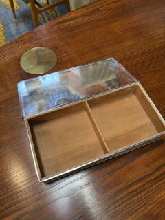 Rectangular Wood Box with Smoked Glass Lid - 4371637