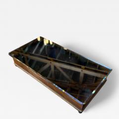 Rectangular Wood Box with Smoked Glass Lid - 4372309