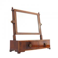 Rectangular mahogany swinger dressing mirror on a bow front stand with drawer - 3279256