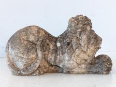 Recumbent Concrete Lion with Sphere France 1920s - 4208902