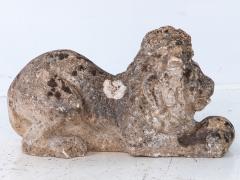 Recumbent Concrete Lion with Sphere France 1920s - 4208912
