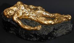 Recumbent Male Nude Gilded Bronze Sculpture by Agnes Yarnall  - 4452722