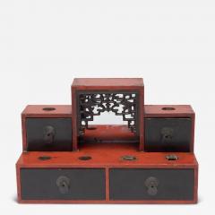Red Black Lacquer Opium Stand - 4168127