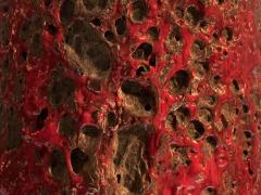 Red Ceramic Table Lamp Italy 1950s - 1948505