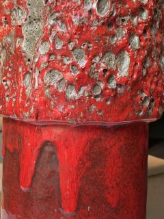 Red Ceramic Table Lamp Italy 1950s - 1948506