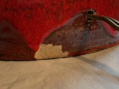 Red Ceramic Table Lamp Italy 1950s - 1948526