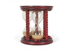 Red Decorated Lacquer Hour Glass - 4672051