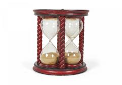 Red Decorated Lacquer Hour Glass - 4672056