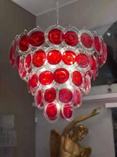 Red Disc Striking Murano Chandelier - 2865465