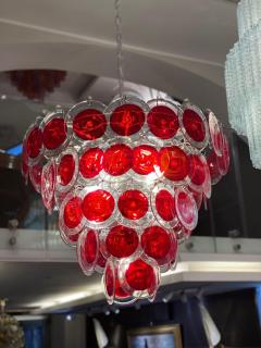 Red Disc Striking Murano Chandelier - 4625247