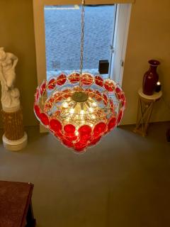 Red Disc Striking Murano Chandelier - 4625249