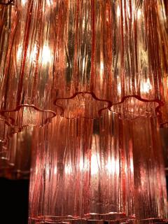 Red Fuchsia Murano Glass Tronchi Chandelier 1970 - 3962197