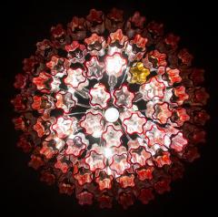 Red Fuchsia Murano Glass Tronchi Chandelier 1970 - 3962200