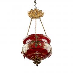Red Glass Russian Lantern with Gilt Decoration - 1733067