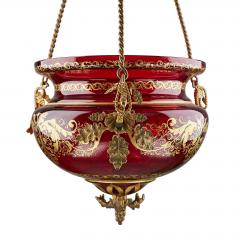 Red Glass Russian Lantern with Gilt Decoration - 1733069