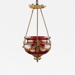 Red Glass Russian Lantern with Gilt Decoration - 1733852