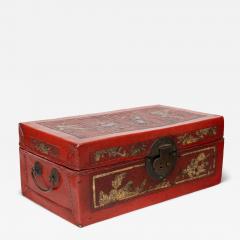 Red Lacquer Hide Box - 4460200