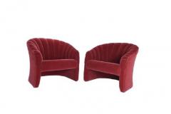 Red Mohair Barrel Back Lounge Chairs 1970 - 1206517