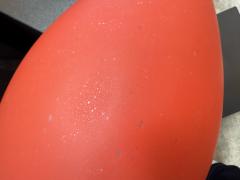 Red Satin Glass Vase Handblown Italian Art Glass - 4315796