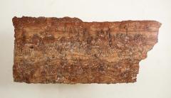 Red Travertine Natural Edge Slab Stone and Gold Leaf Coffee Table Italy - 1616511