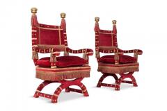 Red Velvet Italian Throne Chairs - 543291