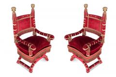 Red Velvet Italian Throne Chairs - 543293