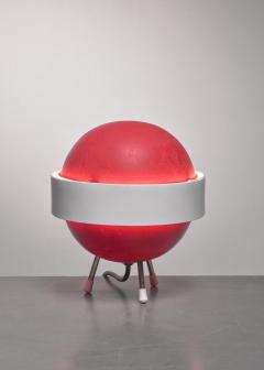 Red and white Stilux table lamp Italy 1950s - 879306