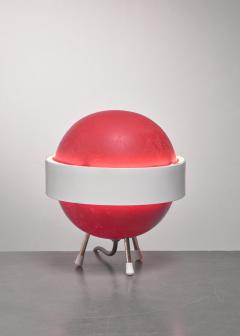 Red and white Stilux table lamp Italy 1950s - 879307