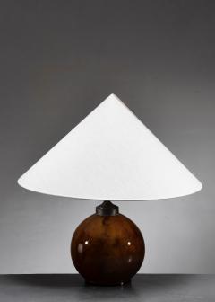 Red glass table lamp - 4739127
