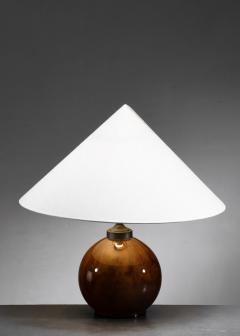 Red glass table lamp - 4739128