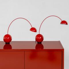 Red table lamps attr Valenti Italy Mid 20th Century - 3664616