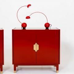 Red table lamps attr Valenti Italy Mid 20th Century - 3664618