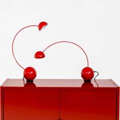 Red table lamps attr Valenti Italy Mid 20th Century - 3664620