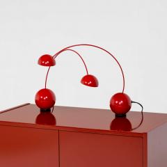 Red table lamps attr Valenti Italy Mid 20th Century - 3664622