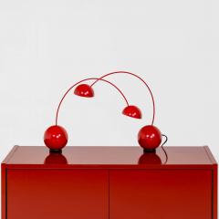 Red table lamps attr Valenti Italy Mid 20th Century - 3664623